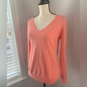 J. Crew Coral V-neck Sweater